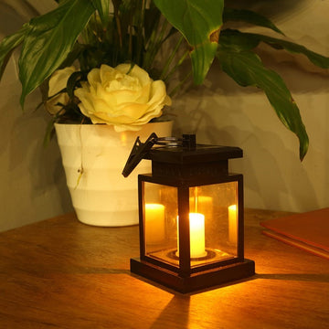 Solar Glass Candle Lantern